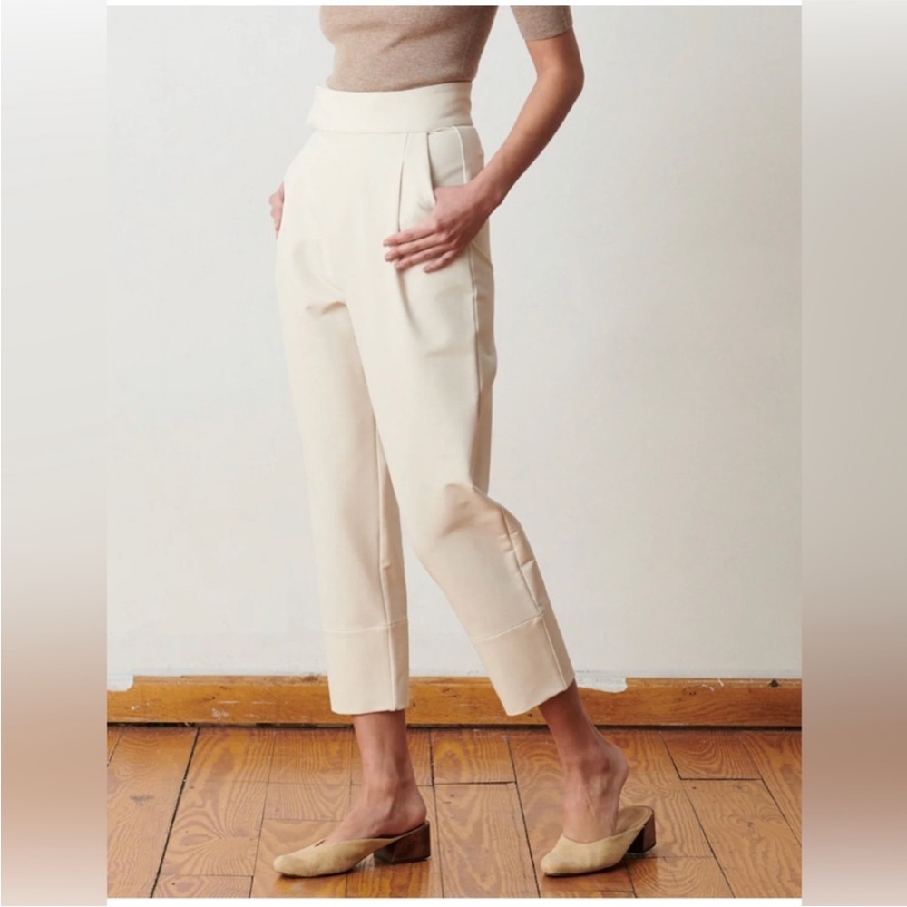 ADAY Cream Portfolio Pants - High-Rise Cropped